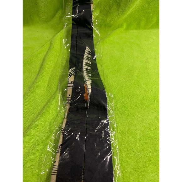 OLLIERV Empire High Fashion Jazz Musicians Tie Cello Keyboard Musical Score NWOT - Picture 3 of 7